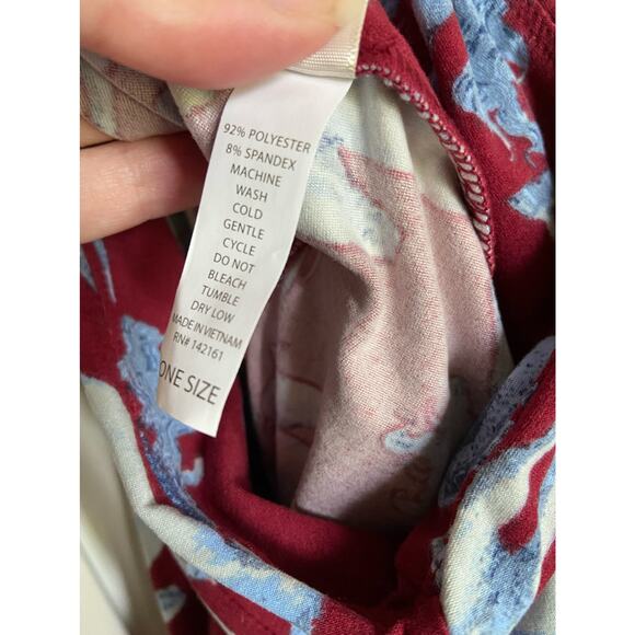 LuLaRoe Womens Leggings OS Actual UNICORN Print Patterned Burgundy Wine Blue NEW - Picture 6 of 7